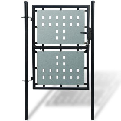 vidaXL Crna jednostruka vrata za ogradu 100 x 250 cm