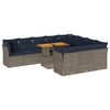 vidaXL 11-dijelni set vrtnih sofa od poliratana s jastucima sivi
