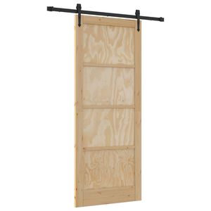 vidaXL Klizna vrata ORKDAL 86 x 211 cm Masivna borovina Prirodna