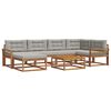 vidaXL Set vanjskih sofa s jastukom 7 pcs Prirodna i svijetlo siva