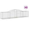 vidaXL Lučne gabionske ko&scaron;are 8 kom 300x50x60/80 cm pocinčano željezo