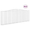 vidaXL Lučne gabionske ko&scaron;are 15kom 400x30x40/60 cm pocinčano željezo