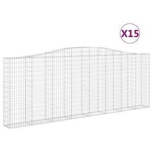 vidaXL Lučne gabionske ko&scaron;are 15kom 400x30x40/60 cm pocinčano željezo