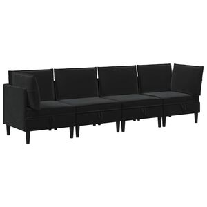 vidaXL Set namje&scaron;taja za dnevni boravak 4 kom. Crna Bar&scaron;un