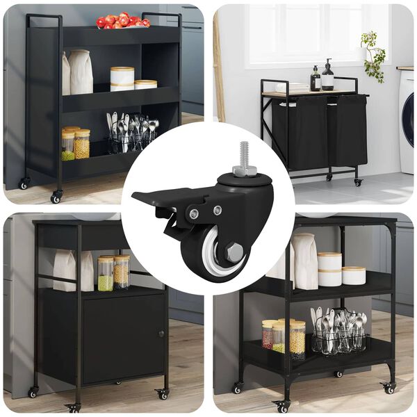 vidaXL Kotači 12 pcs Crna M6 x 37 mm Željezo i Najlon