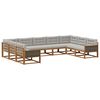 vidaXL Set vanjskih sofa s jastukom 9 pcs Prirodna i svjetlosiva