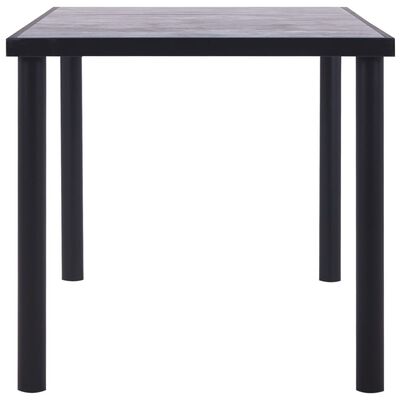 vidaXL Blagovaonski stol crni i siva boja betona 160 x 80 x 75 MDF