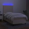 vidaXL Krevet box spring s madracem LED krem 100x200 cm od tkanine