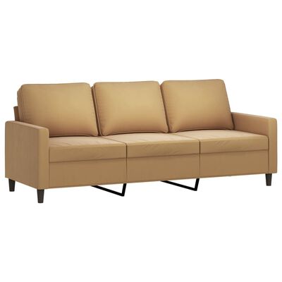 vidaXL 3-dijelni set sofa s jastucima smeđi baršunasti