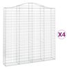 vidaXL Lučne gabionske ko&scaron;are 4 kom 200x30x200/220cm pocinčano željezo
