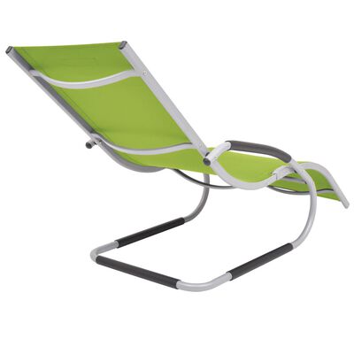 vidaXL Ležaljka za sunčanje s jastukom aluminij i tekstilen zelena