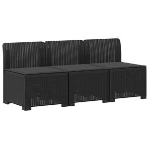 vidaXL Dvosjedni vrtni sofa s jastucima u ratan izgledu PP Antracit