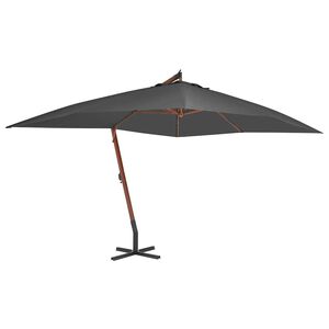 vidaXL Konzolni vrtni suncobran s drvenim stupom 400 x 300 cm antracit