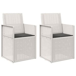 vidaXL Vrtne stolice za blagovanje 2 pcs Bijela i antracit PP