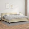 vidaXL Krevet s oprugama i madracem krem 200x200 cm od umjetne kože