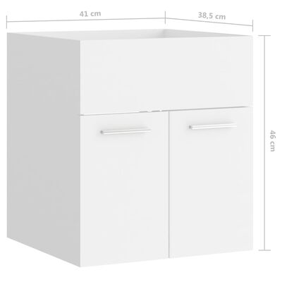 vidaXL Ormarić za umivaonik bijeli 41 x 38,5 x 46 cm konstruirano drvo