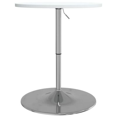 vidaXL Barski stol bijeli 60 x 60 x 90 cm drvo i kromirani čelik