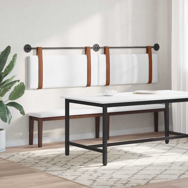 vidaXL Držeće uzglavlje Zidne Bijeli 210 x 55 x 5 cm Antikni PU