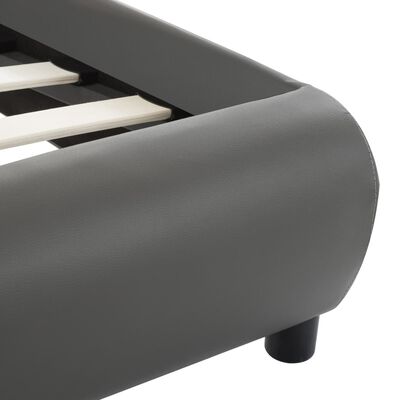 vidaXL Okvir za krevet od umjetne kože s LED svjetlom sivi 140x200 cm