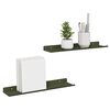vidaXL Lebdeća polica 2 pcs Maslinasto zelena 40 x 8,5 x 2,5 cm Čelik