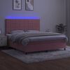vidaXL Krevet box spring s madracem LED ružičasti 180x200cm bar&scaron;unasti