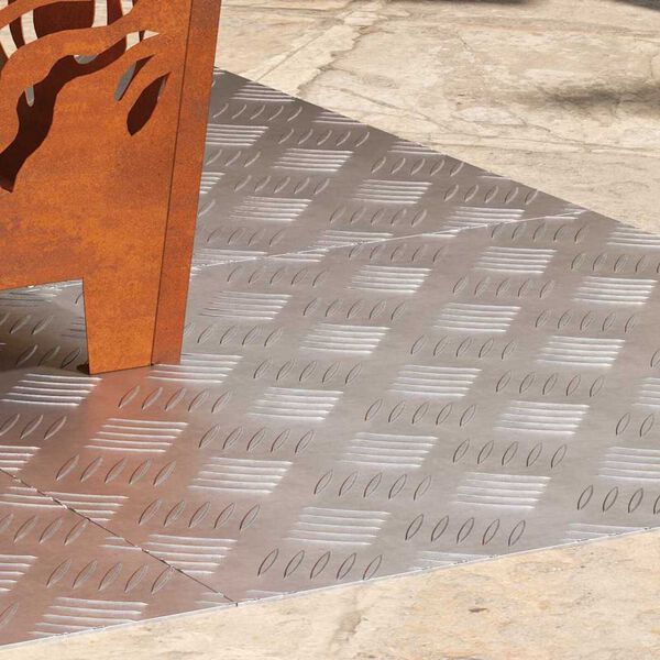 vidaXL Stepenica Četvrtasti 4 pcs Srebrno 50 x 50 cm Aluminij