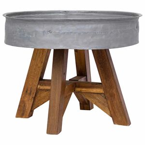 vidaXL Stolić za kavu od mije&scaron;anog recikliranog drva 60x45 cm srebrni