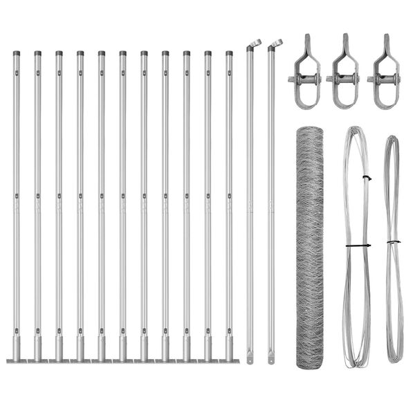 vidaXL Stup za ogradu Srebrno 25 x 1,2 m (mreža 50 mm) Čelik