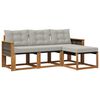 vidaXL Set vanjskih sofa s jastukom 4 pcs Prirodna i svjetlosiva