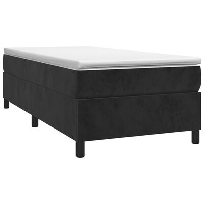 vidaXL Box spring krevet s madracem crni 90x200 cm baršunasti