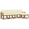 vidaXL Set vanjskih sofa 5 pcs Prirodna i krem Čvrsto drvo akacije