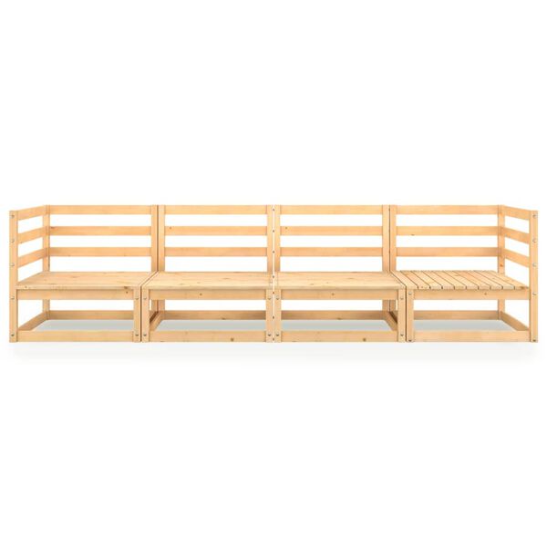 vidaXL Vrtni četverosjed od masivne borovine