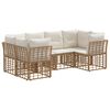 vidaXL Set vanjskih sofa 6 kom. Prirodna Poliester