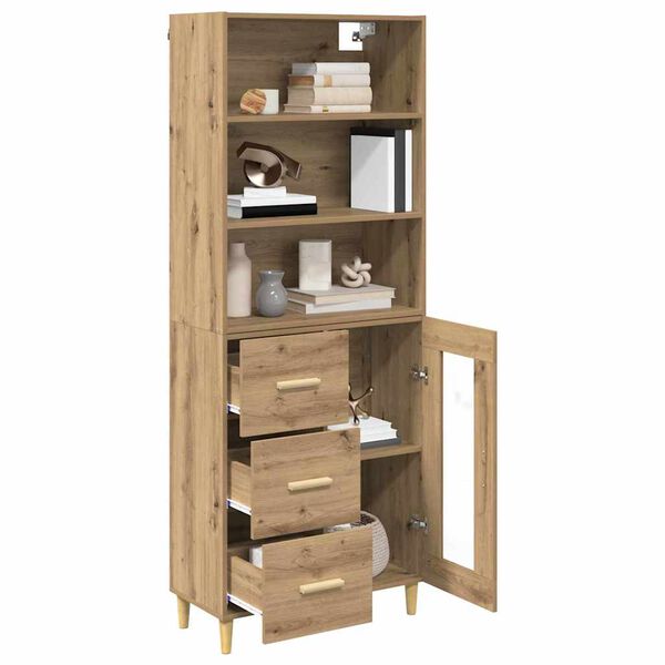 vidaXL Highboard Umjetnički hrast 69,5 x 34 x 180 cm Konstruirano drvo