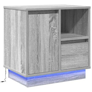 vidaXL Noćni ormar Siva 50 x 34,5 x 50 cm. Konstruirano drvo