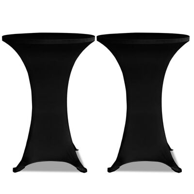vidaXL Navlaka za stol za stajanje Ø 80 cm crna rastezljiva 4 kom