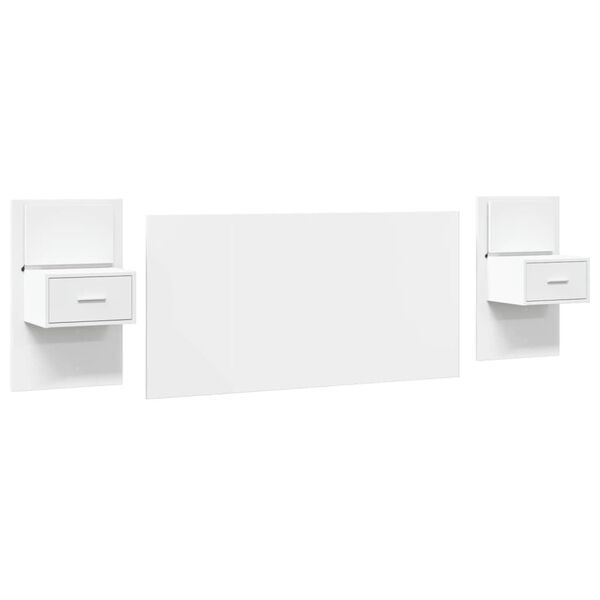 vidaXL Uzglavlje za krevet s ormarićima bijelo 160 cm drveno