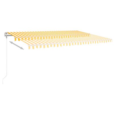 vidaXL Tenda na ručno uvlačenje s LED svjetlima 5x3,5 m žuto-bijela