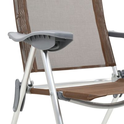 vidaXL Sklopive stolice za kampiranje 2 kom smeđe aluminijske
