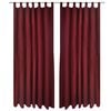 vidaXL 2 kom Bordo Mikro-Satenska Zavjesa s Tregerima 140 x 175 cm