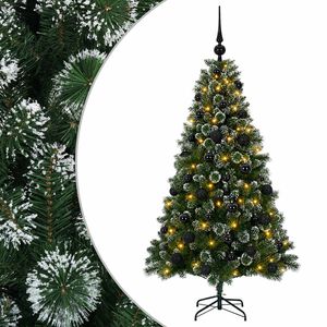 vidaXL Umjetno božićno drvce s kuglicama 120 cm 150 LED lampica