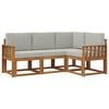vidaXL Set vanjskih sofa 4 kom. Prirodna i svijetlo siva