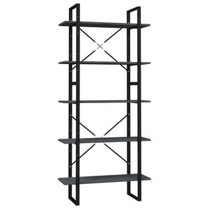 vidaXL Ormarić za knjige s 5 razina sivi 80 x 30 x 175 cm od borovine