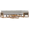 vidaXL Set vanjskih sofa s jastukom 6 pcs Prirodna i svjetlosiva