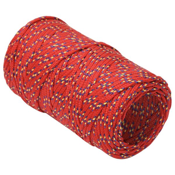vidaXL Brodski konop crveni 2 mm 25 m od polipropilena