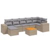 vidaXL 8-dijelni set vrtnih sofa od poliratana s jastucima bež