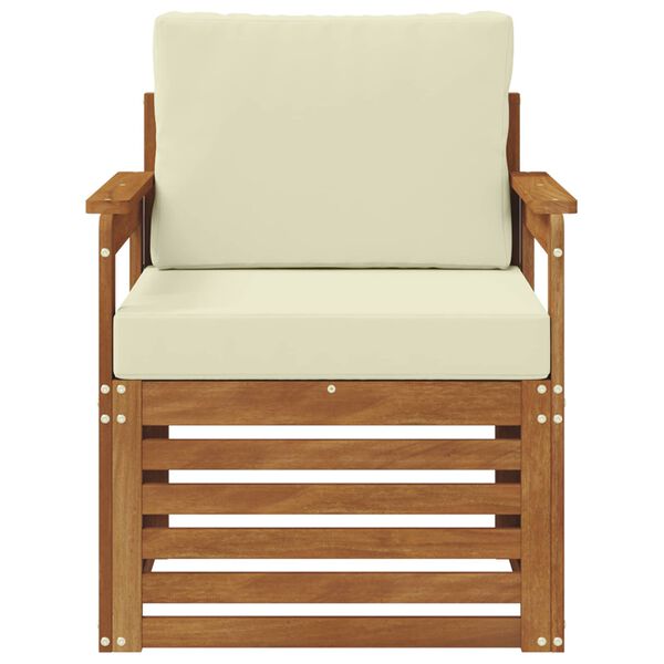 vidaXL Set vanjskih sofa Čvrsto drvo akacije i poliester Prirodna