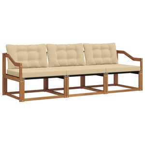 vidaXL Set vanjskih sofa s jastukom 3 pcs Prirodna i bež
