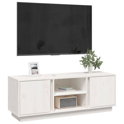 vidaXL TV ormarić bijeli 110 x 35 x 40,5 cm od masivne borovine
