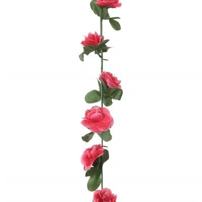vidaXL Vijenci od umjetnog cvijeća 6 kom proljetnih ruža crvena 250 cm